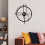 Wallity Reloj de Pared Decorativo Metal Negro 49x43 cm
